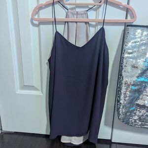 Express Purple and Cream Sleeveless Top
